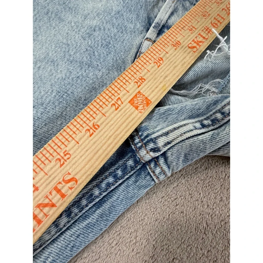 Polo Ralph Lauren Relaxed Straight Crop Jeans Womens 33 Light Paint Splatter New
